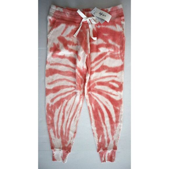 Style & Co 100135811MS Women's Sz XS Pink Tie Dye Waffle-Knit Jogger Pants - Picture 1 of 10